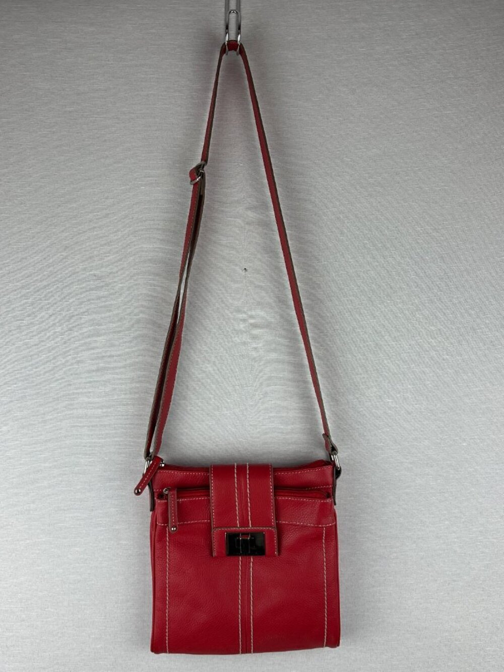 TIGNANELLO RED LEATHER SHOULDER CROSSBODY PURS ORGANIZER, PREOWNED, EXCELLENT
